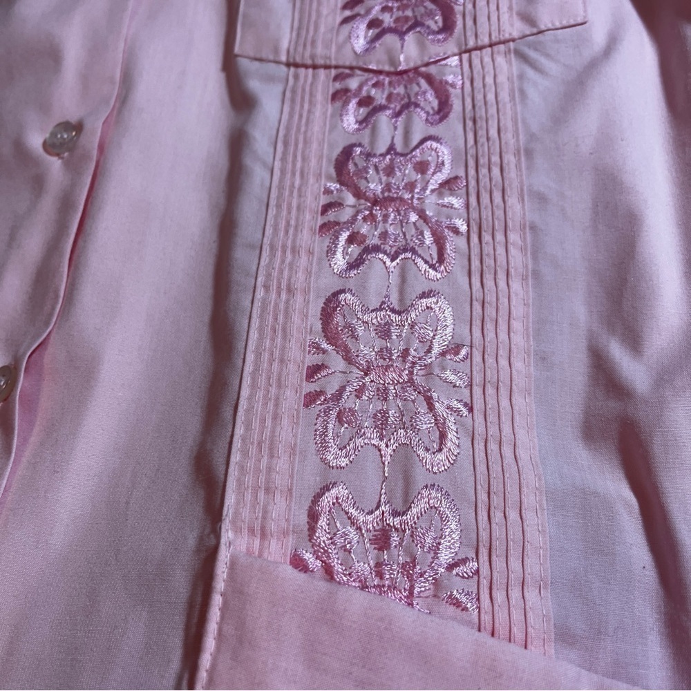 Vintage Midcentury Haband Pink Embroidered Cowgirl Glam Western Button Up Medium - Picture 5 of 11